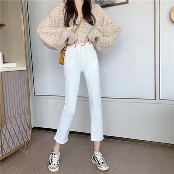 JUJULAND nou stil alb, blugi casual de bună calitate slabă flare jeans 8867