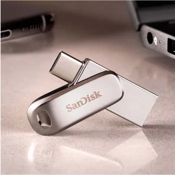 SanDisk SDDDC4 Ultra Luxe USB 3.1 Unitate Flash 512GB Tip C 256GB Dual Pendrive 128GB 64GB 32GB Metal Tip OTG Flash Drive