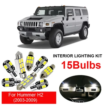 15buc Accesorii Auto Canbus interior Lumini cu LED-uri Kit Pentru 2003 2004 2005 2006 2007 2008 2009 Hummer H2 Harta Dom Portbagaj Becuri