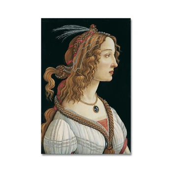 Portret de O Femeie Tânără, De Sandro Botticelli Panza Pictura Celebra Postere, Printuri de Arta de Perete pentru Camera de zi Decor Acasă Cuadros