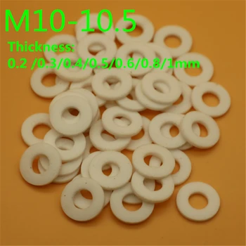 100buc M8 M9 M10PTFE mașină de spălat garnitura Poly tetra fluoroethylene mașină de spălat de înaltă temperatură 0.2/0.3/0.4/0.5/0.6/0.8/1mm grosime