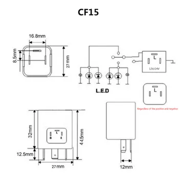 3 Pin CF15 JL-02 Electronice Auto Releu Flasher pentru a Repara erorile de Lumină LED-uri de Semnalizare Hyper Flash Clipește Lumina
