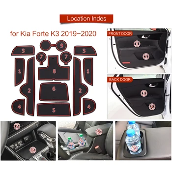 ZUNDUO Masina Anti-Alunecare Poarta slot Cupa mat Pentru KIA Forte K3 2019 2020 Titularii de Ceașcă covoare anti-alunecare Accesorii Non-alunecare Pad styling auto