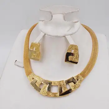 NOUL DESIGN de Înaltă Calitate, Italia 750 de Aur de culoare Set de Bijuterii Pentru Femei africane mărgele moda bijuterii set colier cercei bijuterii