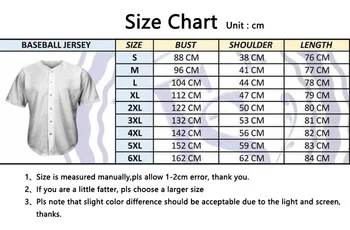 Personalizate de Baseball Jersey Mens Butoane Homme T-shirt de Imprimare 3D Tricou Streetwear Tricouri Tricouri Haine Hip Hop Față și Spate de Imprimare
