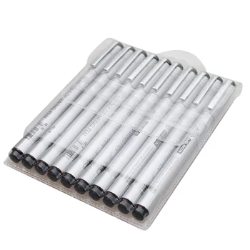 Superior 10buc/Set Impermeabil Artist Marker Negru Schiță Pigment Fine Liner Pen Diferite Lățime Semnătura de Design Perie Consumabile