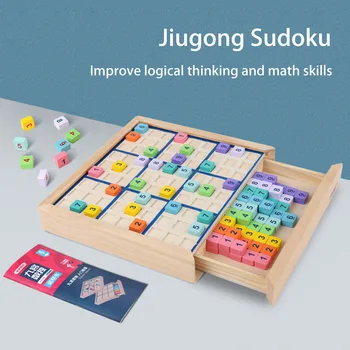 Portabil Sudoku Jucărie De Învățământ Inteligent Placa De Lemn Jucărie Joc De Gândire Logică Abilitățile Matematice De Formare Creier Iluminare Cadou