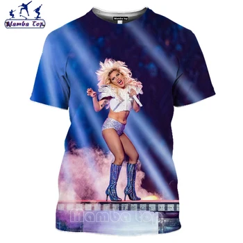 Lady Gaga T Shirt de Imprimare 3D Cantareata Sexy Bărbați T-shirt muzica Hip Hop Amuzant Barbati Tricou O Femei Gât Tee Topuri Harajuku Streetwear 3