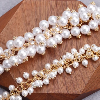 YEGUI C175,lanț de bricolaj,placat cu aur de 18k,cu 0,3 microni,high-end adevarata perla,realizate manual,bijuterii,diy brățară colier 50 cm/lot