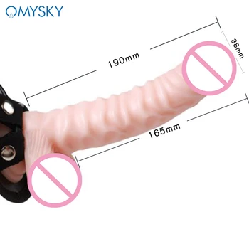 Omysky Portabil Realist Vibratoare Lesbiene, Gay Dimensiune foarte Mare Dildo-uri SM Bandaj Pantaloni de Piele Artificial Vibratoare Jucarii Sexuale Femei