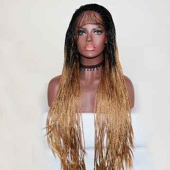 Fantezie Frumusete Dantelă Față Ombre Blond Sintetice Peruci Dantela pentru Afro-Americane Rezistente la Căldură Împletite Peruca Pentru Femei 26inch
