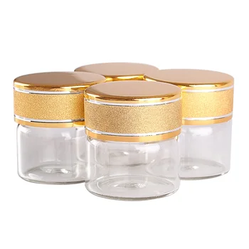 24 de piese 10ml 30*30 mm Sticle cu Aur Mat Capace de Sticlă Transparentă Spice Sticle Borcane Condimente