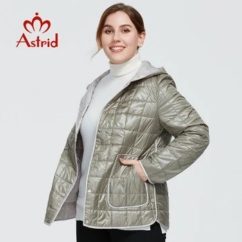 Astrid 2020 Noua de Toamna Iarna pentru Femei palton femei Vânt cald hanorac Carouri de moda Sacou hota de mari dimensiuni de îmbrăcăminte de sex feminin 9360