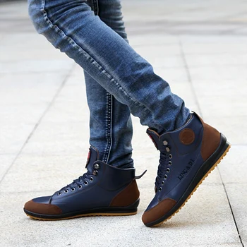 Moda pentru bărbați Pantofi Barbati Casual din Piele PU Cizme Mozaic Plat Pantofi de Mers pe jos de Mare de top Adidași