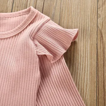 Fetița nou-născuți haine roz set Fete pentru copii Haine Haine Romper Body+Stripe Pantaloni Lungi Set bambino abbigliamento t5