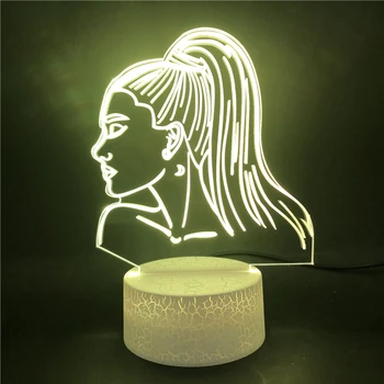 Led Lumina de Noapte Ceas Deșteptător Bază Cantareata Ariana Grande Senzor Tactil Lampa Bluetooth Cameră Decor Birou 7 Culori cu Telecomanda