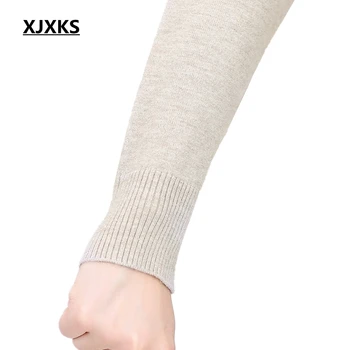 XJXKS Noi 2020 Femei Toamna Și Iarna Plus Dimensiunea pulover Pulover Tricotate Pulovere de Lână Bottom Top Moale Jumper 6 Culori