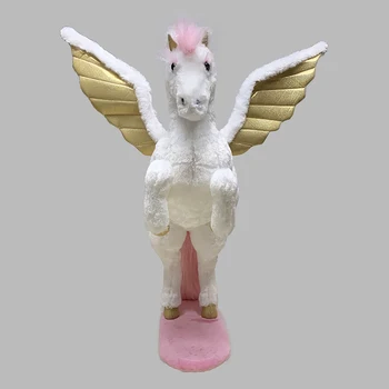 Visez pegasus animal de jucărie pentru decorarea acasă realiste de zbor calul animal de pluș jucărie