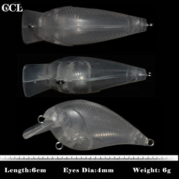 CCLTBA 15BUC Nevopsite 6CM 6G Pătrat Scufundări Bill Crankbait Mini Plutitoare Spații Plastic Dur Manivela Artificiale Momeală de Pescuit Nada