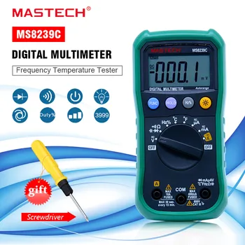 Multimetru Digital MASTECH MS8239C Portabil Auto gama AC DC Tensiune de Curent ALTERNATIV Capacitate Frecvență Temperatură Tester