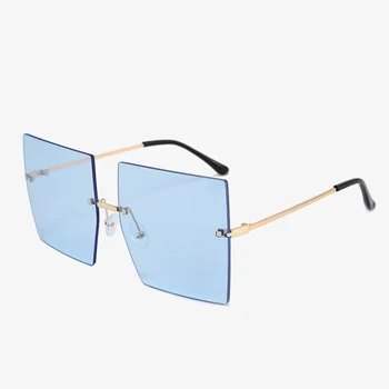 De lux fără ramă de ochelari de Soare Femei Supradimensionat Vintage ochelari de Soare Barbati 2020 Brand de Moda Obiectiv Mare Pătrat Retro ochelari de Soare UV400 Umbra