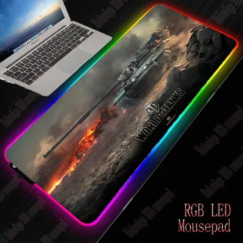 XGZ World of Tanks RGB Mare de Jocuri de Calculator Gamer USB Cablu de Iluminat cu LED Colorat Luminos Non-alunecare Pad-Desk Pad Soareci Mat