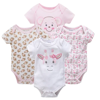 Moda pentru Copii baieti fete, haine nou-născut 2019 copii sugari fete costume de corp 4buc salopeta mici de bumbac pentru tripleți