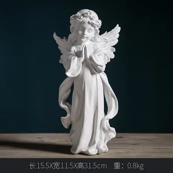 Fata Înger Sculptura Rugăciune Înger Figurine De Craciun Decoratiuni Fereastră Alb Portret Birou Decor De Basm Rasina De Artizanat