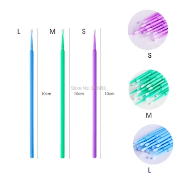 1000cs de Unică folosință MicrBrush Pensule de Machiaj de Extensie a Genelor Tampon de Bumbac Micro Masacra Perie Genelor Eliminarea Aplicatoare 5 Culori