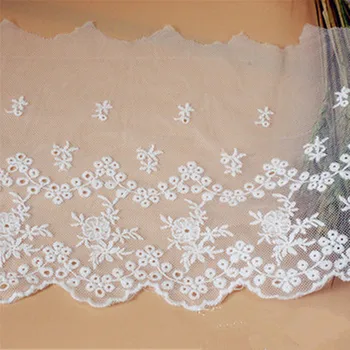 2yard Africa dantela Tesatura Nigeria Înaltă calitate alb broderie dantela accesorii latime 18CM DIY rochie de nunta de decorare material
