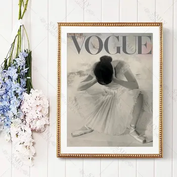 Vogue Poster Balet Wall Art Print Dans Fotografie de Moda Panza Pictura Imagine Cadou pentru Fetele Ei Acasă Cameră Decor de Perete