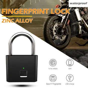 Securitatea sistemului de acces fără cheie de Amprente Lacăt USB Reîncărcabilă aliaj de zinc Anti-Furt de Siguranță Ușă Inteligent Lacăt Portabil de Blocare a Bagajelor Noi