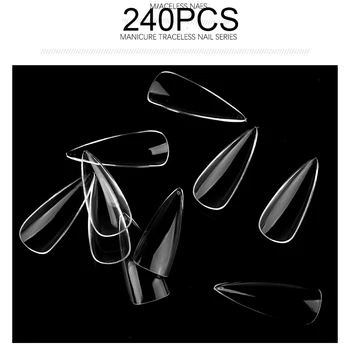 1 Cutie de 240 Sfaturi Transparent False, Nail Art Sfaturi franceză Artificiale Acrilic UV Gel Unghii False Modele DIY Instrumente de Manichiură 11 Tipuri