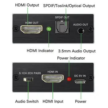 Noi 4 K X 2 K Audio Extractor + Optische TOSLINK SPDIF + 3.5 mm Stereo Audio Converter Extractor Audio Splitter Pentru TV