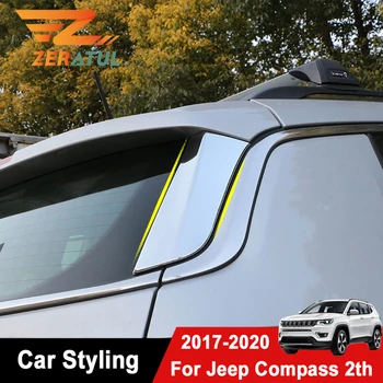 Pentru Jeep Compass 2017 2018 2019 2020 ABS Crom Exterior Masina din Spate Coada Fereastra Autocolante Spate Parbriz Partea de Acoperire Tapiterie Autocolant