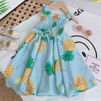 Fete de Îmbrăcăminte Set de Vară 2020 coreea Drăguț de Fructe fără Mâneci T-shirt+ Talie Inalta Fusta Lunga Copii Costum Copil Copil Haine de Fata
