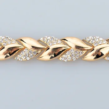 ( INS Cubic Zirconia ) de aur de Aur de culoare Frunză Bratari&Brățări Pentru Femei Aliaj de Bratari de Lux Bijuterii de Cristal Brățară BT200242