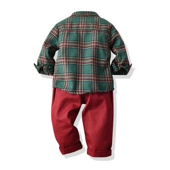Noi 3pcs Domn Băieți Copii Haine Costume Copilul Bumbac Papion+Maneca Lunga Tricou cu Dungi+Salopete Pantaloni Haine pentru Sugari