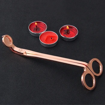 JX-LCLYL din Oțel Inoxidabil Fitilul Lumânării Trimmer Foarfece de Tăiere Cuțitele Aur roz 18*6cm