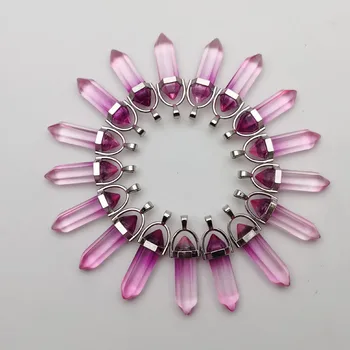 Moda pahar de Galvanizare Roz de cristal pilon Pandantive & coliere pentru a face Bijuterii farmec pendul accesoriu 24buc/lot
