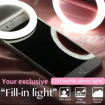 Moda Selfie Lumina LED-uri Portabile Inel de Lumina de Umplere pentru Telefonul Inteligent