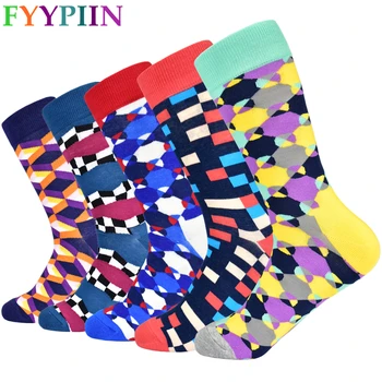 Șosete pentru bărbați de Vânzare Fierbinte Standard Casual Sokken 2019 Nou Șosete cu Dungi de Afaceri Fericit Bumbac sokcs colorate bărbați