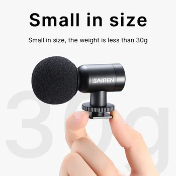 Sairen Nano Interviu Microfon Vlog Mini Microfon Voice Recording Studio Microfon pentru iPhone, Android Telefon DSLR GoPro 8/7/6/5/4 Insta360