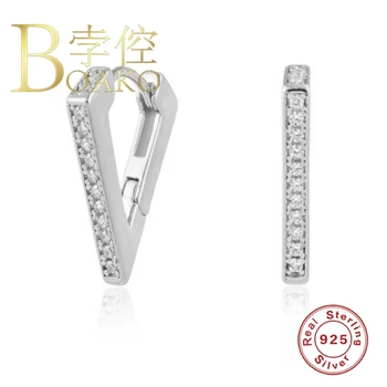 BOAKO Simplu Personalitate Cercel Pentru Femei Cercei Argint 925 la Modă Picătură Cercei Bijuterii Zircon Pendientes Brincos Aretes