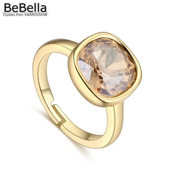 BeBella nou pătrat cristal inel pentru femei realizate cu Elemente Swarovski in 4 culori