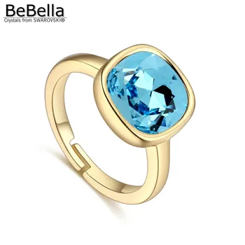BeBella nou pătrat cristal inel pentru femei realizate cu Elemente Swarovski in 4 culori