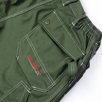 Bauskydd mecanic armata verde pantaloni cargo cu genunchiere haine de lucru