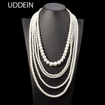 UDDEIN nunta Nupțial bijuterii multi-strat simulate perla colier pentru femei handmade vintage lungi declarație colier si pandantiv