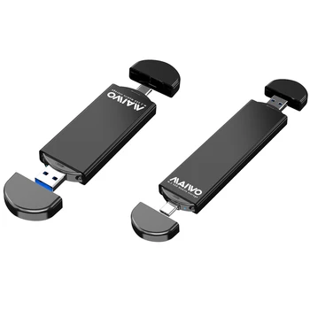 MAIWO Adaptor Caseta Caz Dual Porturi SATA SSD M. 2 Mobile Carcasă din Aliaj de Aluminiu 2 in 1 USB/Tip-C Hard Disk Adaptor Caseta de Caz