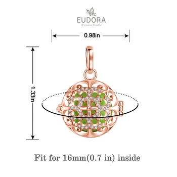 Eudora 16mm Roz de aur Armonie Sarcinii mingea Colier Sarcinii bola mingea pandantiv cu Floare cușcă de Bijuterii DIY cu cutie K396